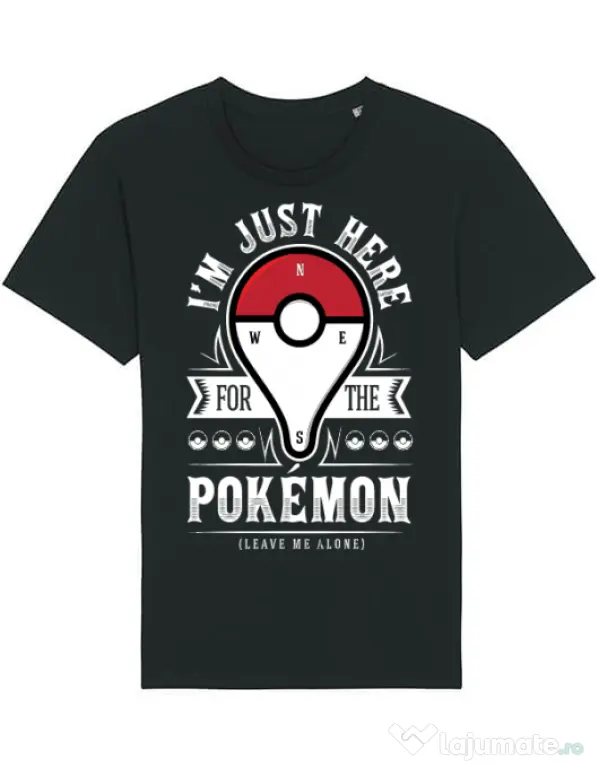 Tricou STANLEY STELLA barbat Here for the Pokemon Negru