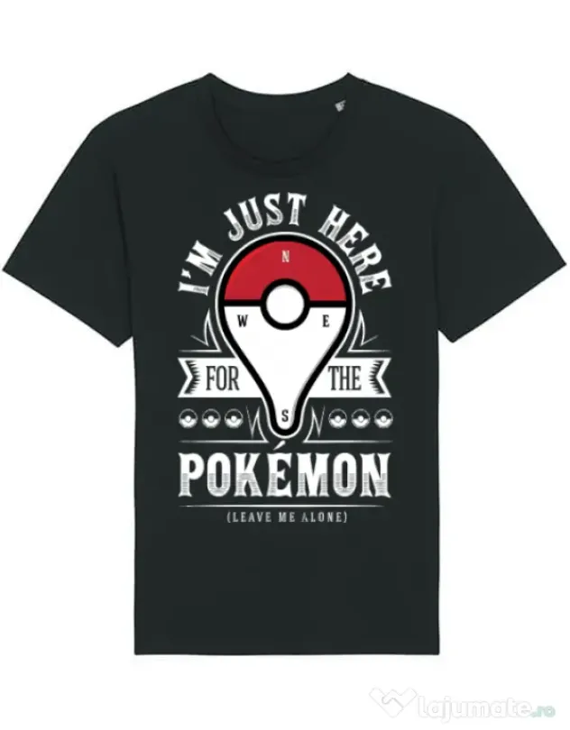 Tricou STANLEY STELLA barbat Here for the Pokemon Negru