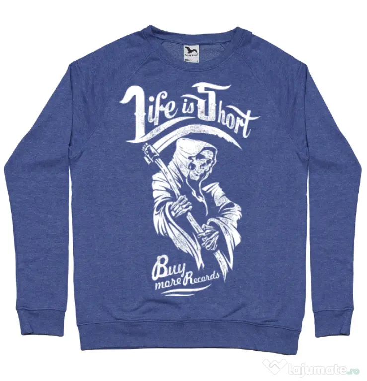 Bluza ADLER barbat Life is short Albastru melanj