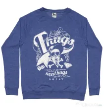 Bluza ADLER barbat Thugs need hugs Albastru melanj