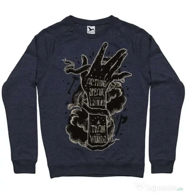 Bluza ADLER barbat Actions speak louder Denim inchis