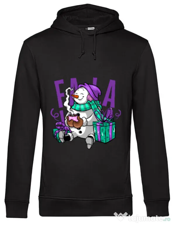 Hoodie barbat cu gluga Christmas Carol Negru