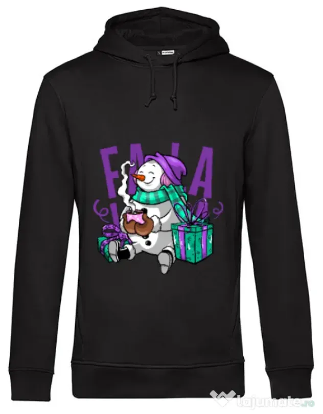Hoodie barbat cu gluga Christmas Carol Negru