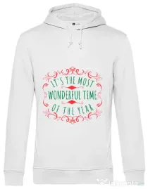 Hoodie barbat cu gluga Most wonderful time Alb
