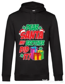 Hoodie barbat cu gluga My brother did it Negru