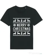 Tricou STANLEY STELLA barbat Merry Christmas Ugly Sweater Negru