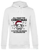 Hoodie barbat cu gluga Christmas Trooper Alb