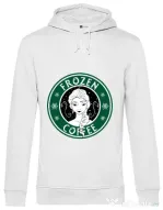 Hoodie barbat cu gluga Frozen coffee Alb