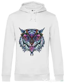 Hoodie barbat cu gluga Tiger buterfly Alb