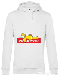 Hoodie barbat cu gluga Whatever Alb