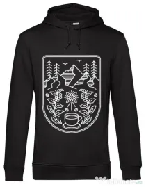 Hoodie barbat cu gluga Natural coffee Negru
