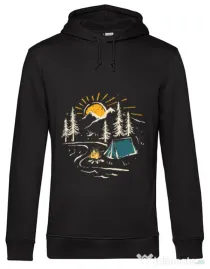 Hoodie barbat cu gluga Camping Negru