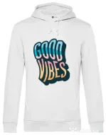 Hoodie barbat cu gluga Good vibes Alb