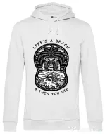 Hoodie barbat cu gluga Sunset chill Alb