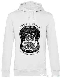 Hoodie barbat cu gluga Sunset chill Alb