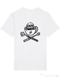 Tricou STANLEY STELLA barbat Death before decaf Alb