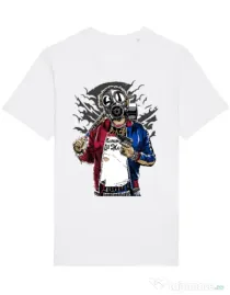 Tricou STANLEY STELLA barbat Suicide gas mask Alb