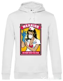 Hoodie barbat cu gluga Fight what we fear Alb