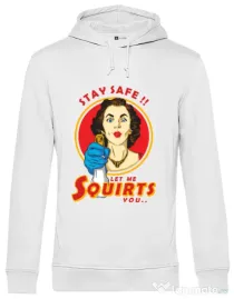 Hoodie barbat cu gluga Squirts Alb