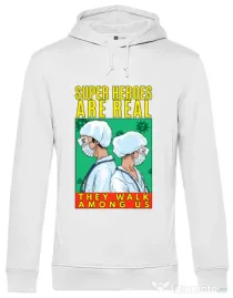 Hoodie barbat cu gluga Real super heroes Alb