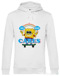 Hoodie barbat cu gluga No one cares Alb