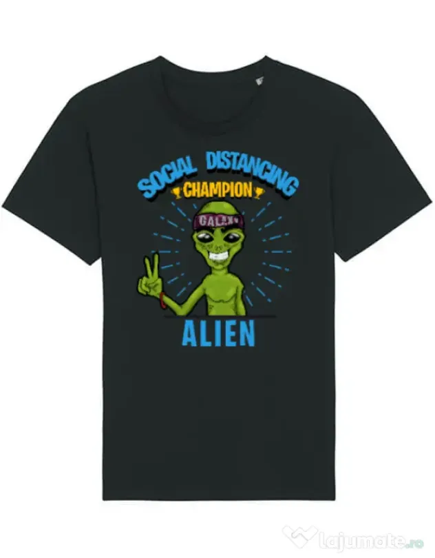 Tricou STANLEY STELLA barbat Social distancing Negru