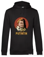 Hoodie barbat cu gluga Putin Tin Negru