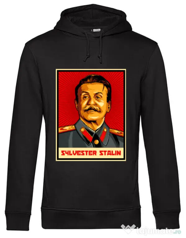 Hoodie barbat cu gluga Sylvester Stalin Negru