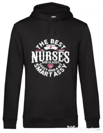 Hoodie barbat cu gluga Best nurses Negru