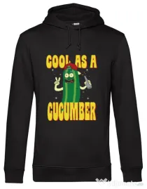Hoodie barbat cu gluga Cool as cucumber Negru