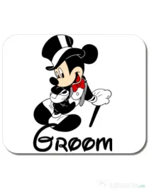 Mousepad personalizat Groom Mickey Alb