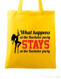 Sacosa personalizata Petrecerea burlacilor Bachelor party Galben