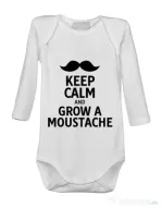 Baby body Grow a moustache Alb