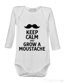 Baby body Grow a moustache Alb