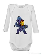 Baby body Iron Skeletor Alb