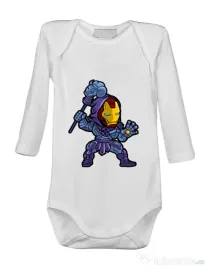Baby body Iron Skeletor Alb