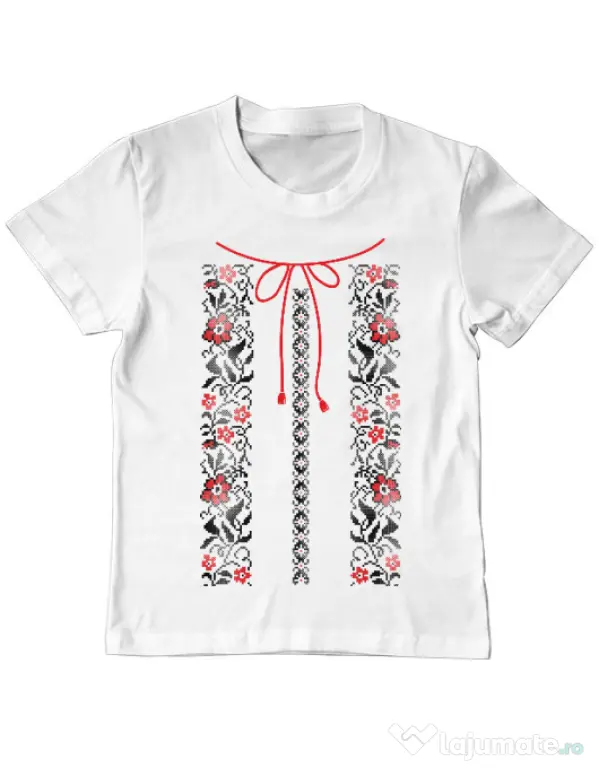 Tricou ADLER copil Etno 1 Alb