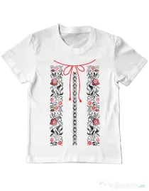 Tricou ADLER copil Etno 1 Alb