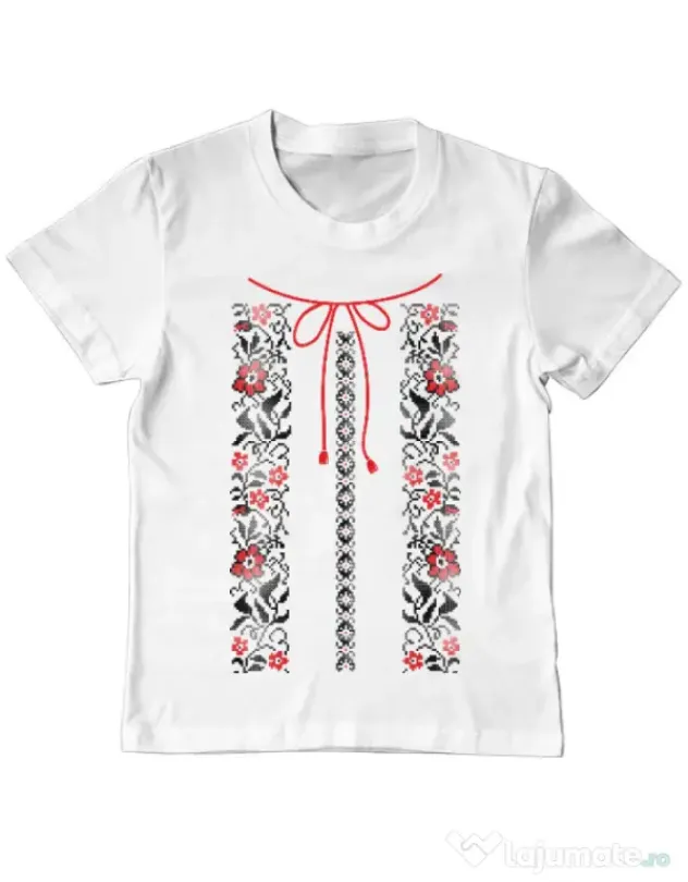 Tricou ADLER copil Etno 1 Alb