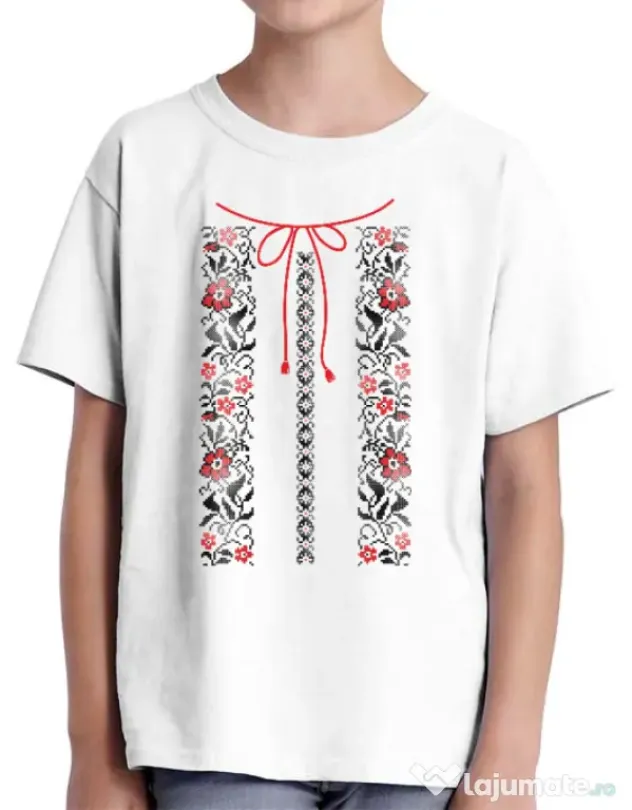 Tricou ADLER copil Etno 1 Alb