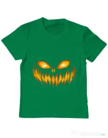 Tricou ADLER copil Scary pumpkin face Verde mediu
