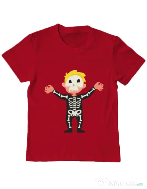 Tricou ADLER copil Halloween Skull Rosu
