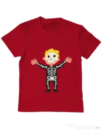 Tricou ADLER copil Halloween Skull Rosu