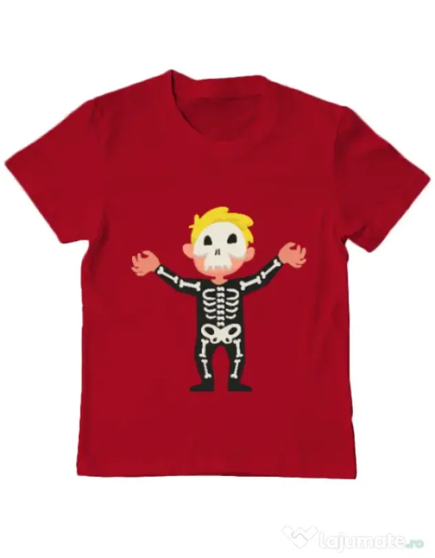 Tricou ADLER copil Halloween Skull Rosu