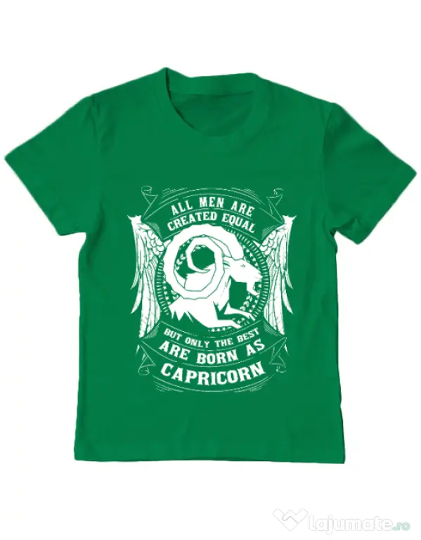 Tricou ADLER copil The best men are born as Capricorn Verde mediu