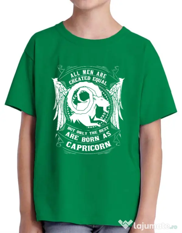 Tricou ADLER copil The best men are born as Capricorn Verde mediu