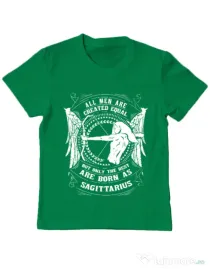 Tricou ADLER copil The best men are born as Sagittarius Verde mediu