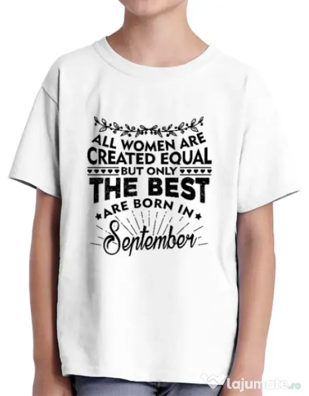Tricou ADLER copil The best women are born in September Alb