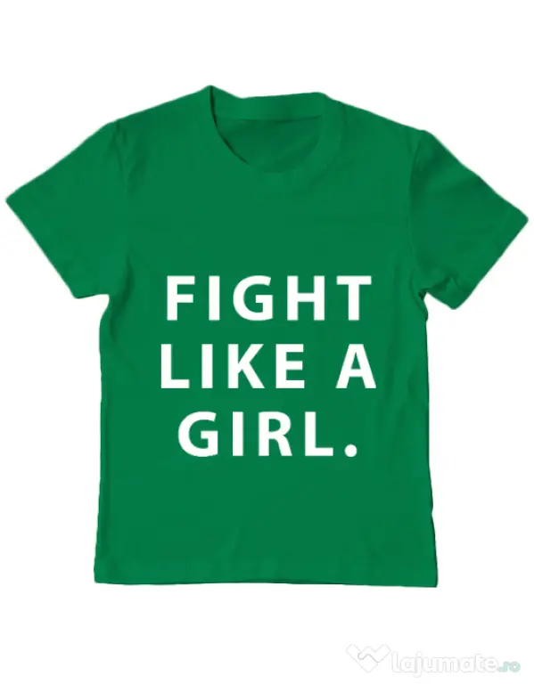 Tricou ADLER copil Fight like a girl Verde mediu