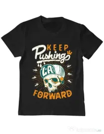 Tricou ADLER copil Keep pushing Negru